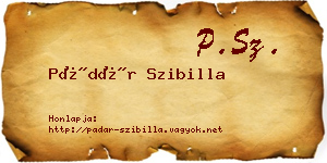 Pádár Szibilla névjegykártya